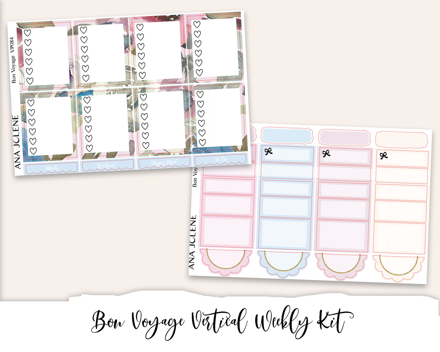 BON VOYAGE Planner Sticker Kit (Vertical Weekly)