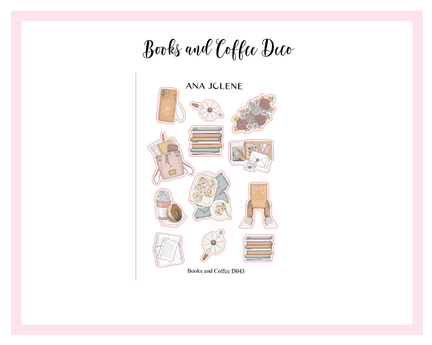 BOOKS AND COFFEE Monthly Planner Sticker Kit (A5Wide)