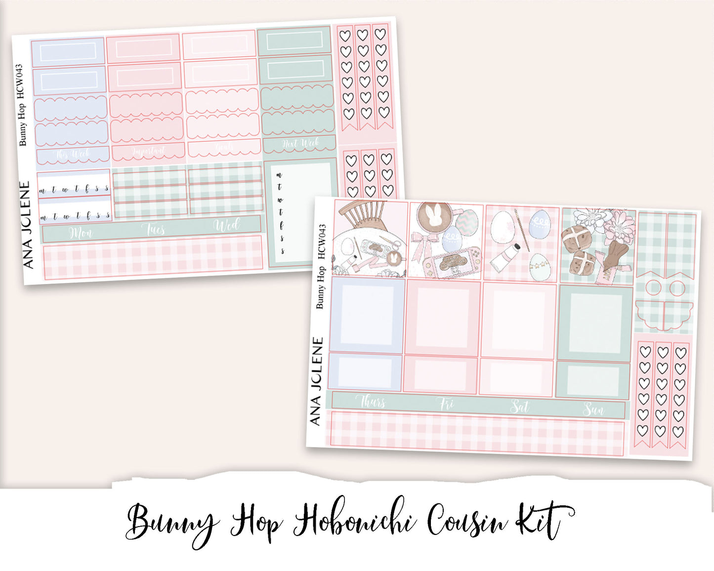BUNNY HOP Hobonichi Cousin Weekly Planner Sticker Kit