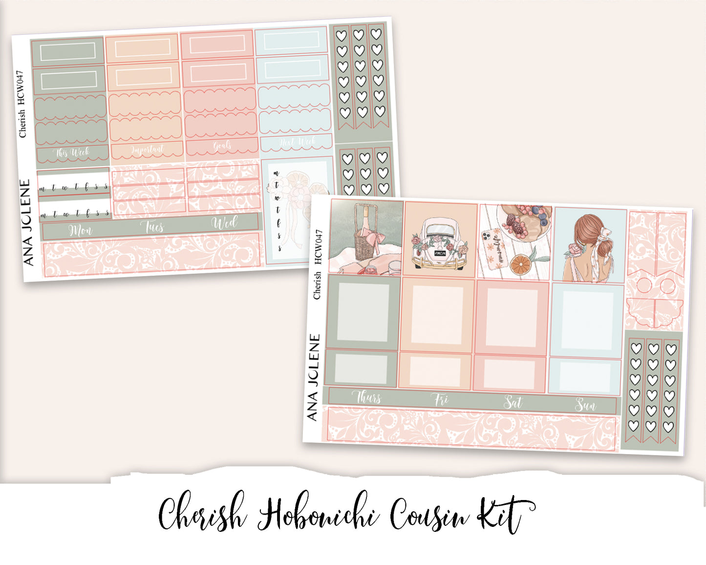 CHERISH Hobonichi Cousin Weekly Planner Sticker Kit