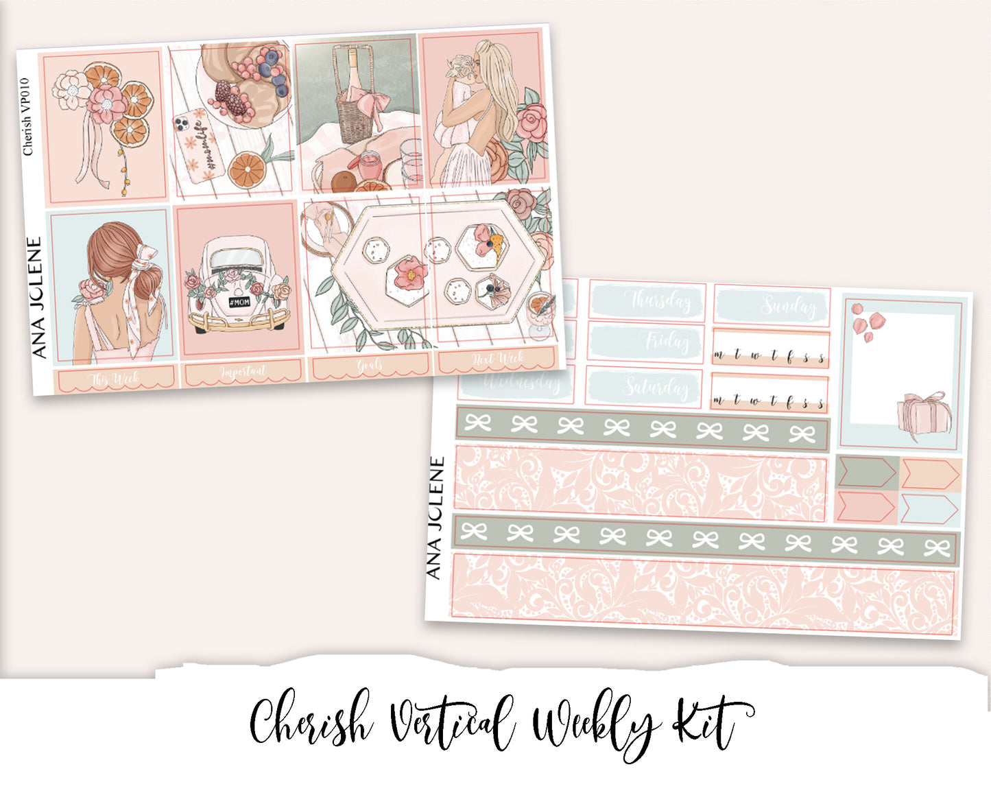CHERISH Planner Sticker Kit (Vertical Weekly)(Mother's Day/Newborn Baby)