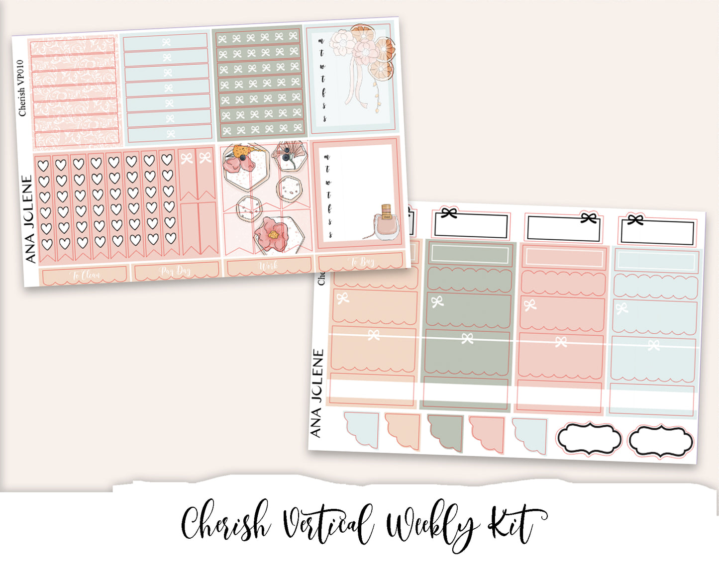 CHERISH Planner Sticker Kit (Vertical Weekly)(Mother's Day/Newborn Baby)