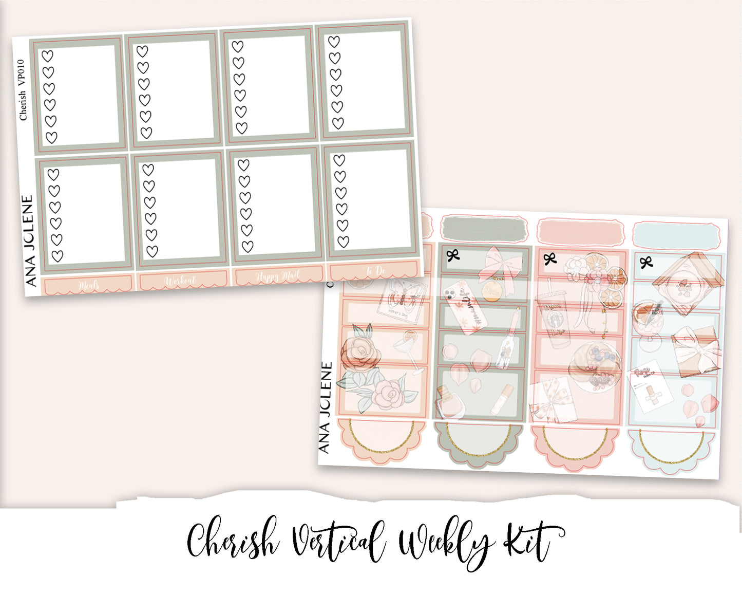 CHERISH Planner Sticker Kit (Vertical Weekly)(Mother's Day/Newborn Baby)