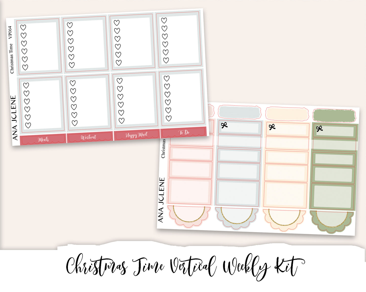 CHRISTMAS TIME Planner Sticker Kit (Vertical Weekly)