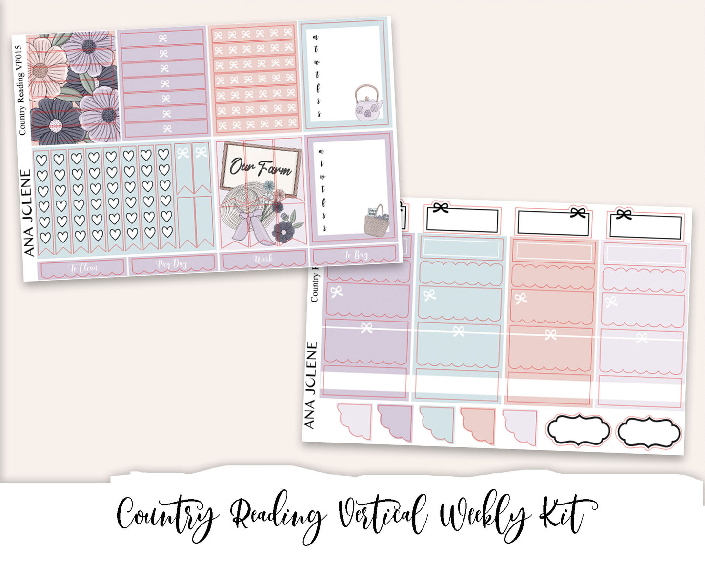COUNTRY READING Planner Sticker Kit (Vertical Weekly)