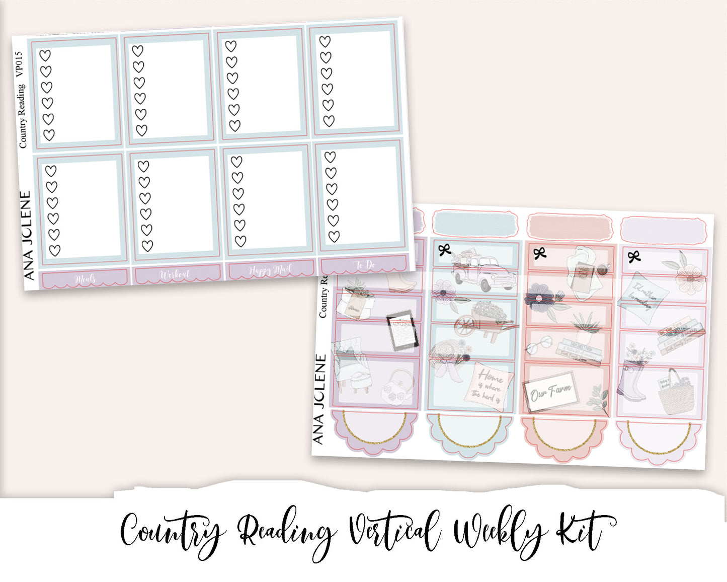 COUNTRY READING Planner Sticker Kit (Vertical Weekly)