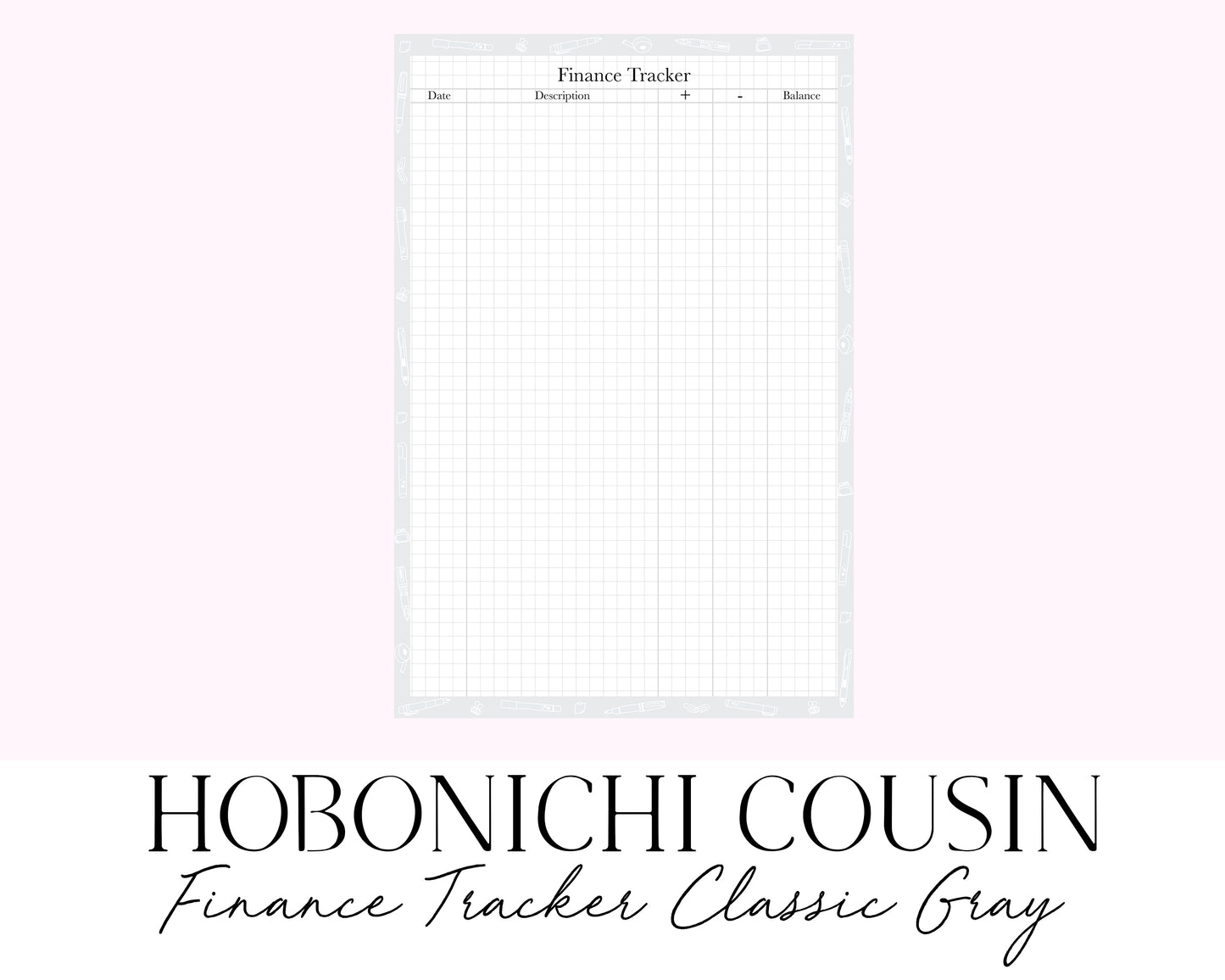 Hobonichi Cousin A5 Finance Tracker Classic Gray (Full Page Printable Stickers)