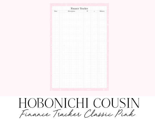 Hobonichi Cousin A5 Finance Tracker Classic Pink (Full Page Printable Stickers)