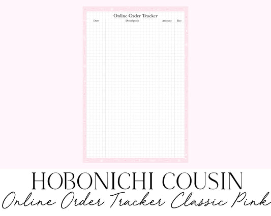 Hobonichi Cousin A5 2023 Online Order Tracker Classic Pink (Full Page Printable Stickers)