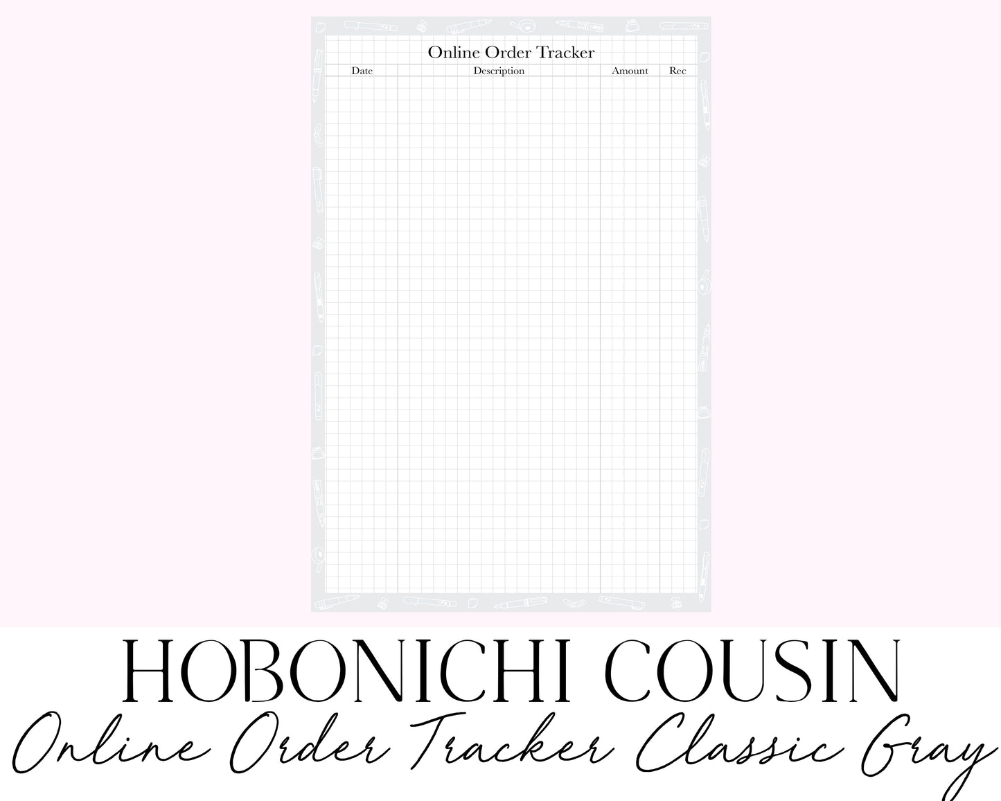 Hobonichi Cousin A5 2023 Online Order Tracker Classic Gray (Full Page Printable Stickers)