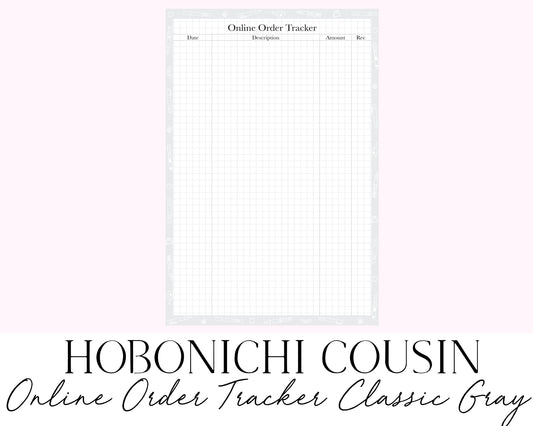 Hobonichi Cousin A5 2023 Online Order Tracker Classic Gray (Full Page Printable Stickers)