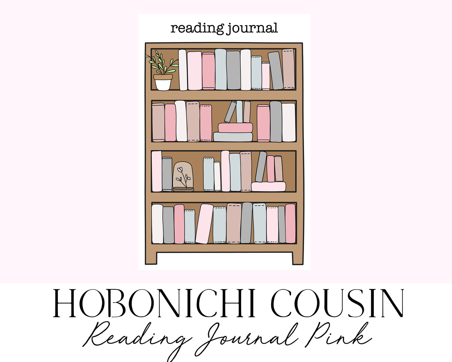 Hobonichi Cousin A5 2023 Reading Journal Pink (Full Page Printable Stickers)