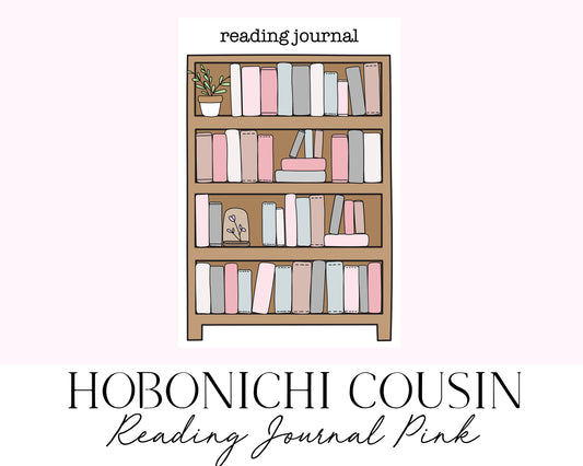 Hobonichi Cousin A5 2023 Reading Journal Pink (Full Page Printable Stickers)