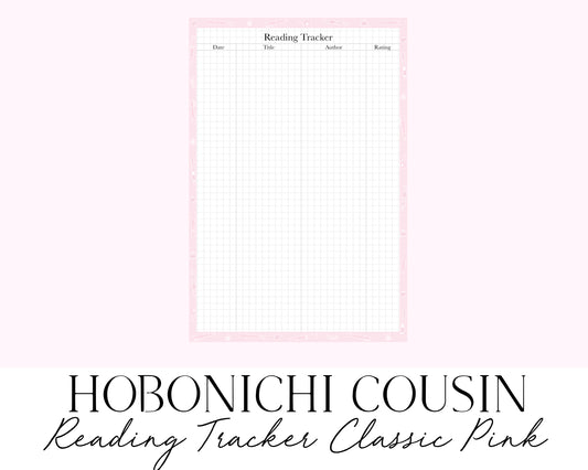 Hobonichi Cousin A5 2023 Reading Tracker Classic Pink (Full Page Printable Stickers)