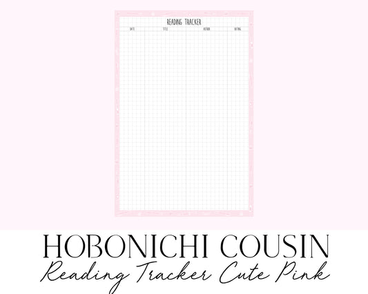 Hobonichi Cousin A5 2023 Reading Tracker Cute Pink (Full Page Printable Stickers)