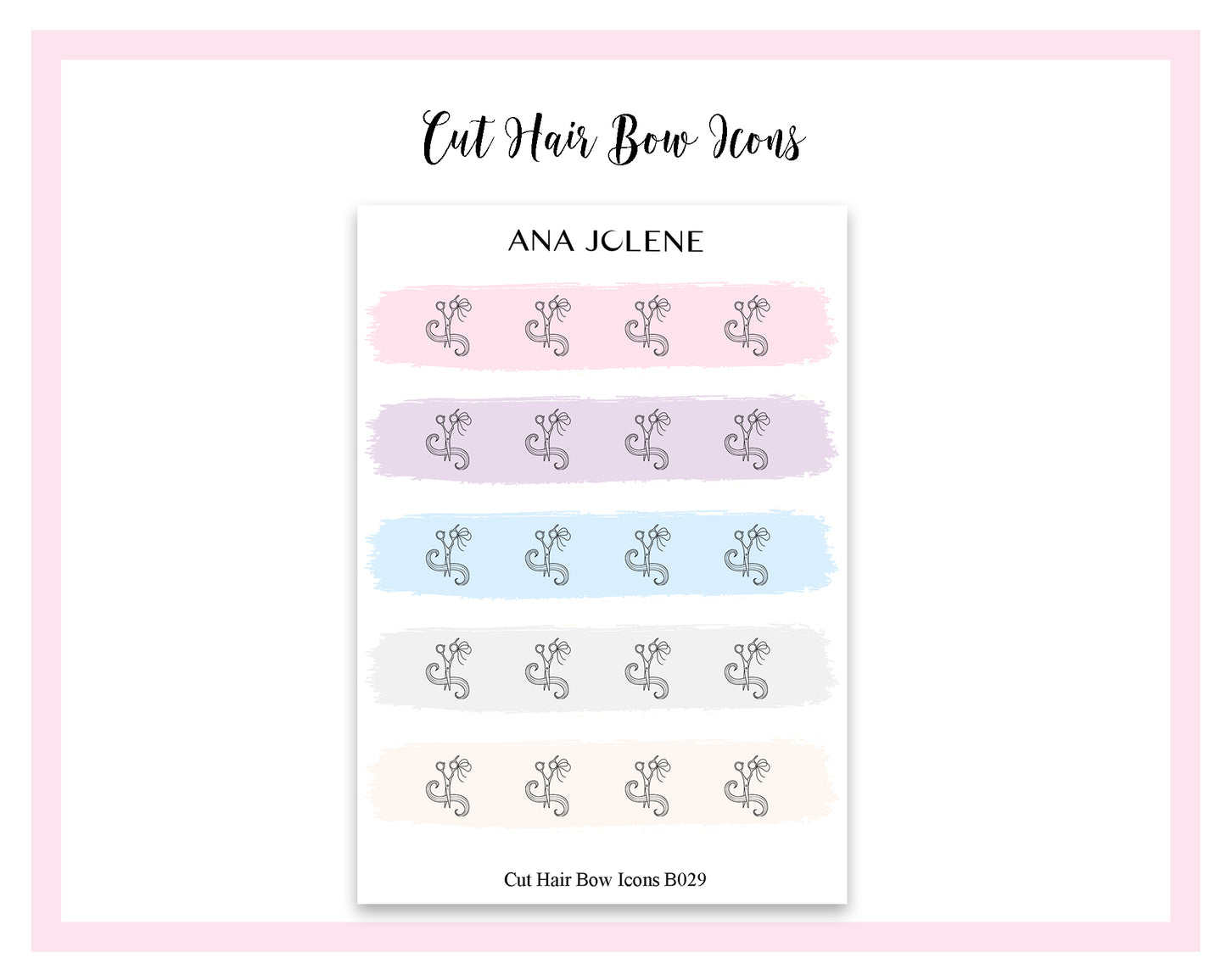 Cut Hair Bow Icon Stickers