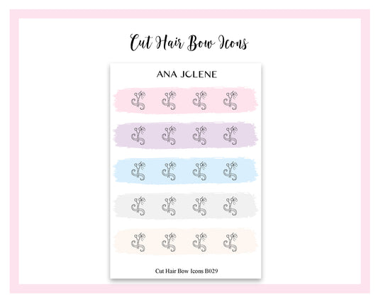 Cut Hair Bow Icon Stickers