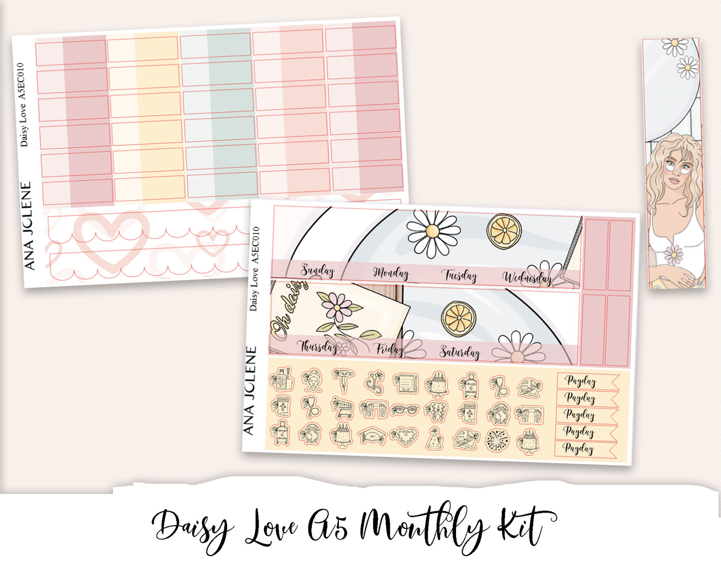 DAISY LOVE EC A5 Monthly Planner Sticker Kit