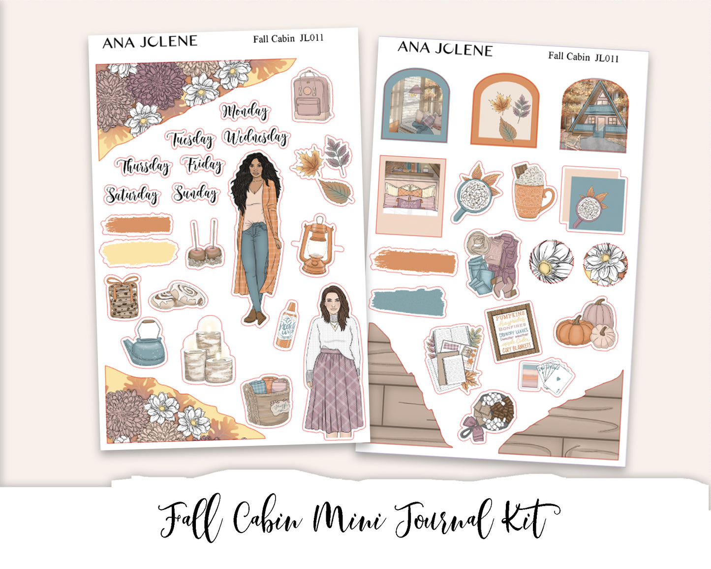 FALL CABIN Mini Journal Sticker Kit
