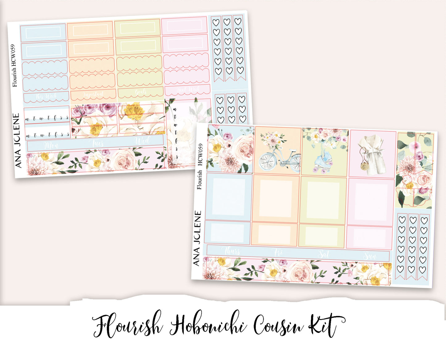 FLOURISH Hobonichi Cousin Weekly Planner Sticker Kit