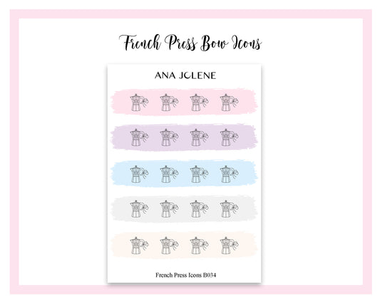 French Press Bow Icon Stickers