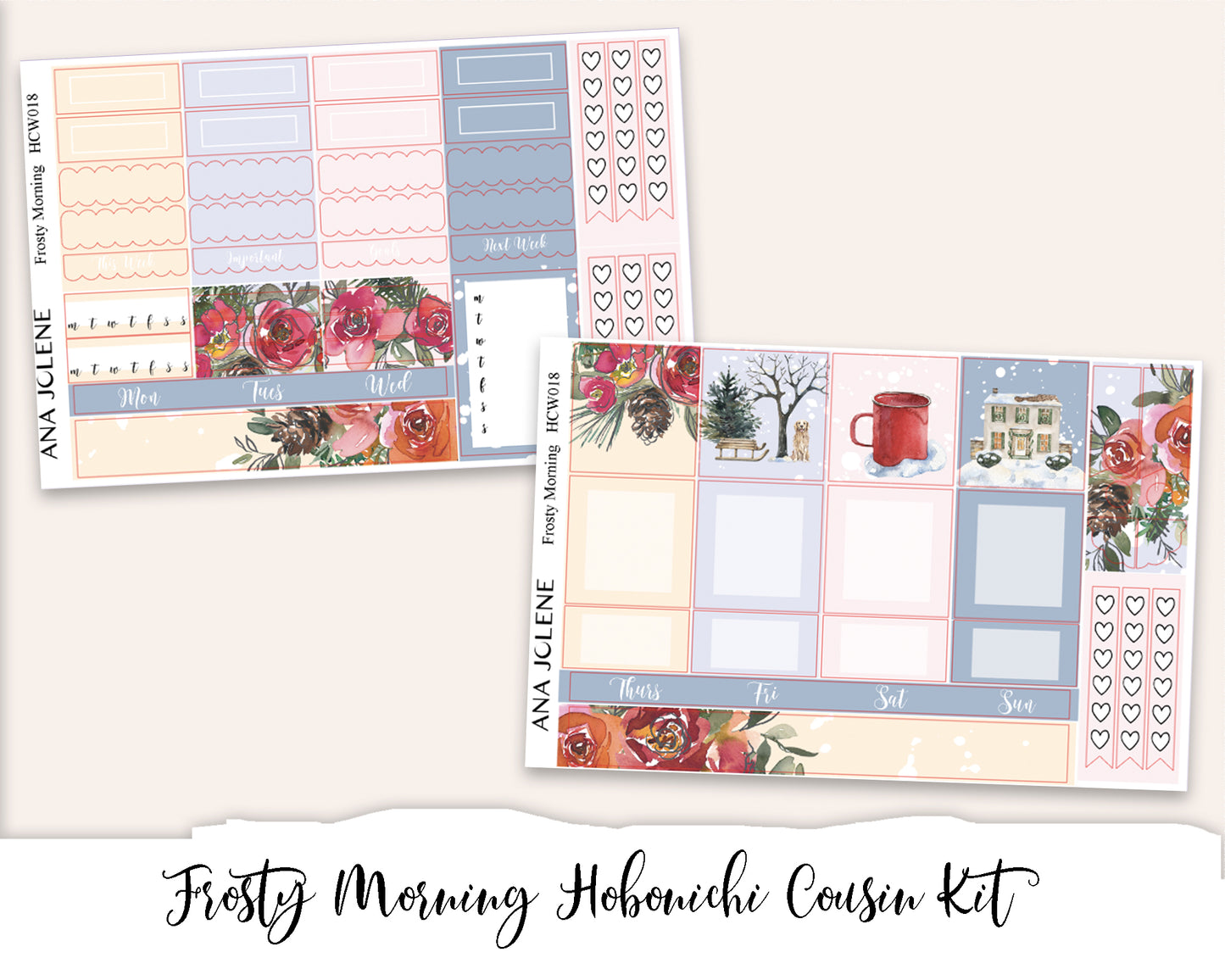 FROSTY MORNING Hobonichi Cousin Weekly Planner Sticker Kit