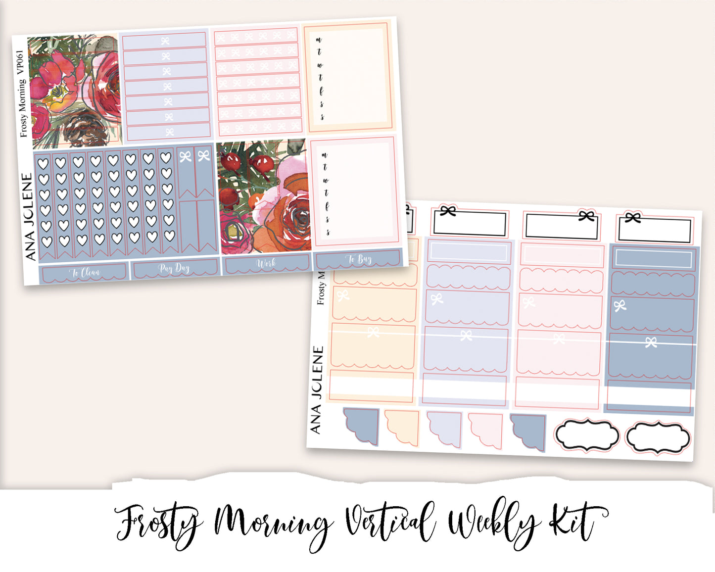 FROSTY MORNING Planner Sticker Kit (Vertical Weekly)