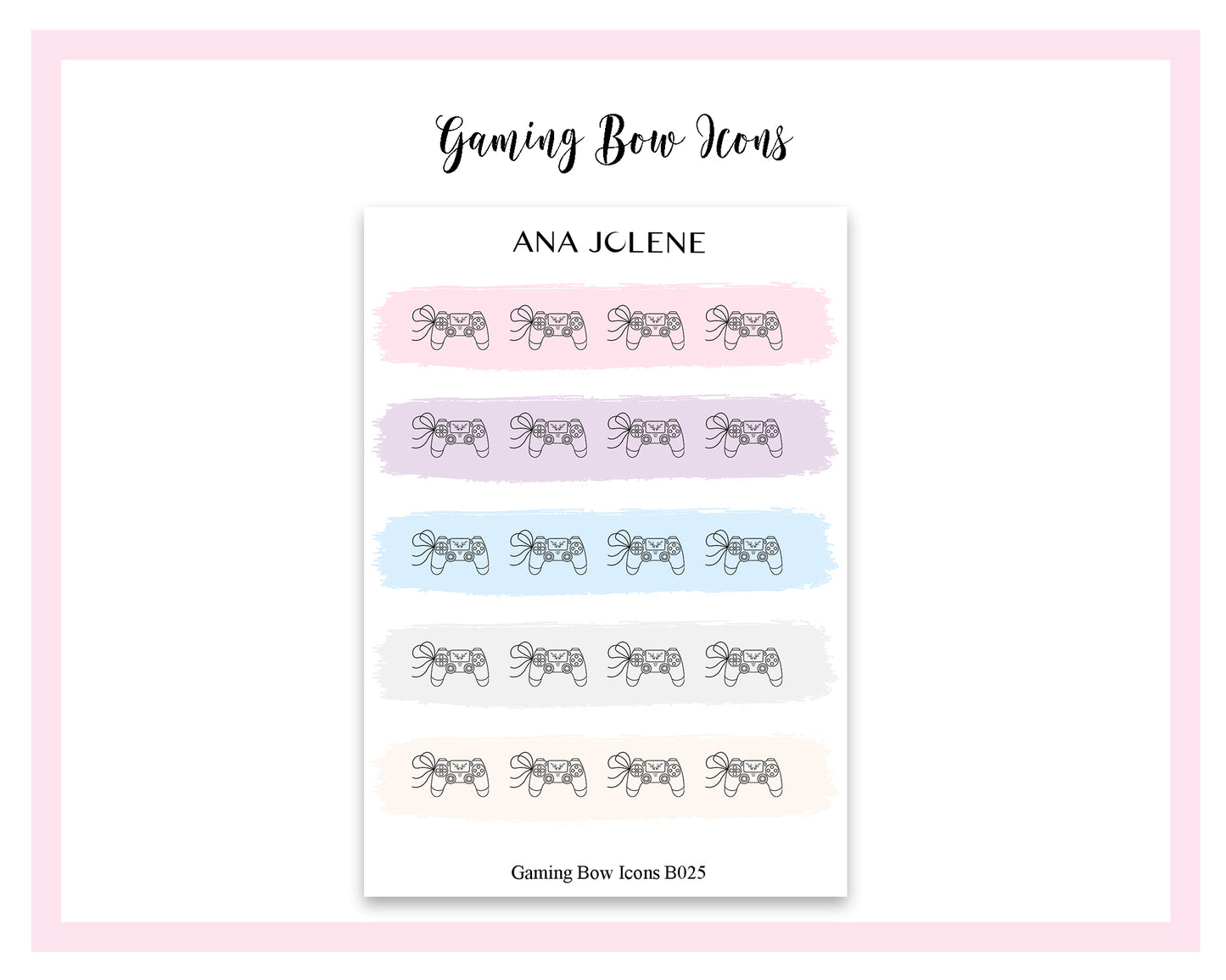 Gaming Bow Icon Stickers