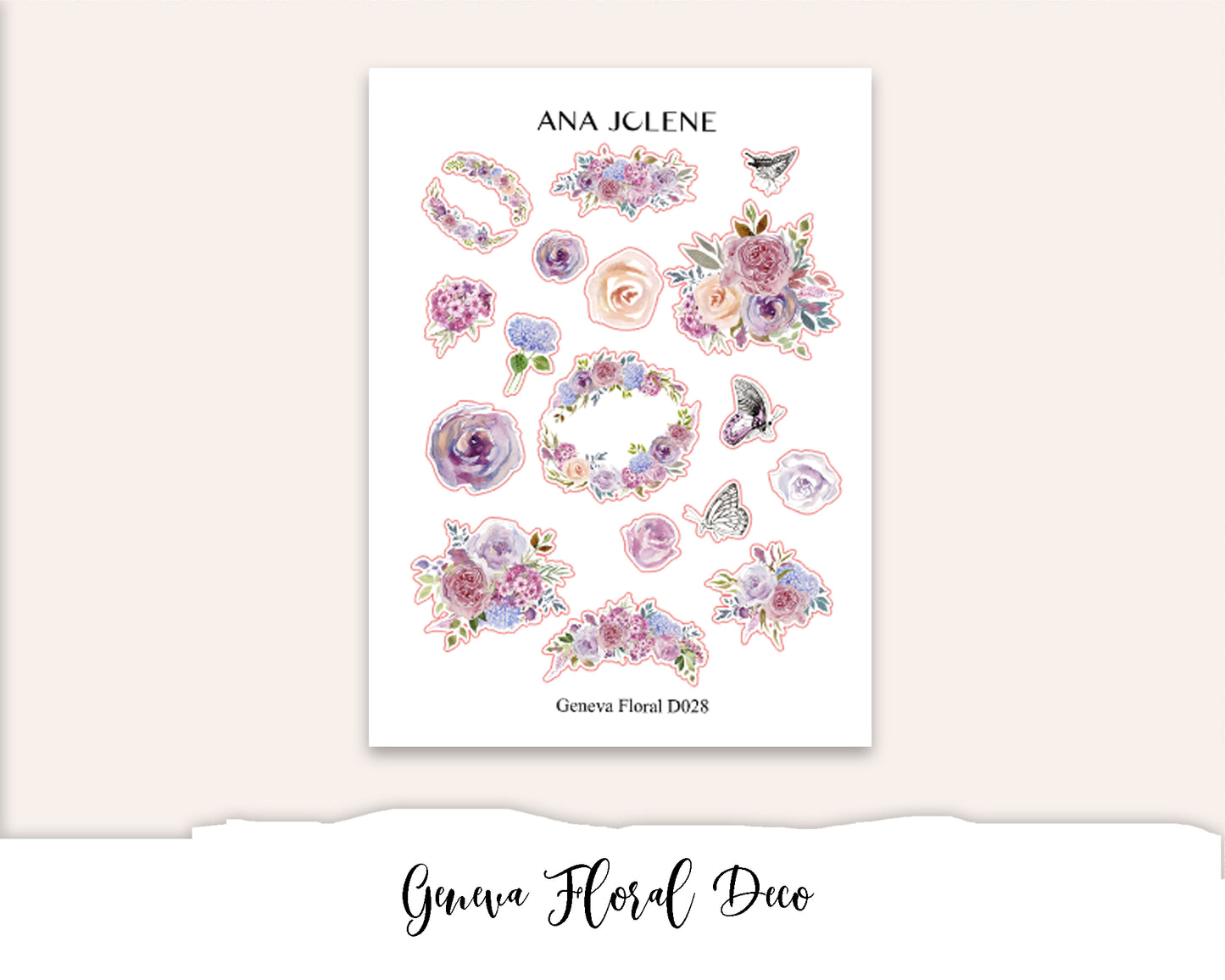 GENEVA FLORAL Planner Sticker Kit (Vertical Weekly)