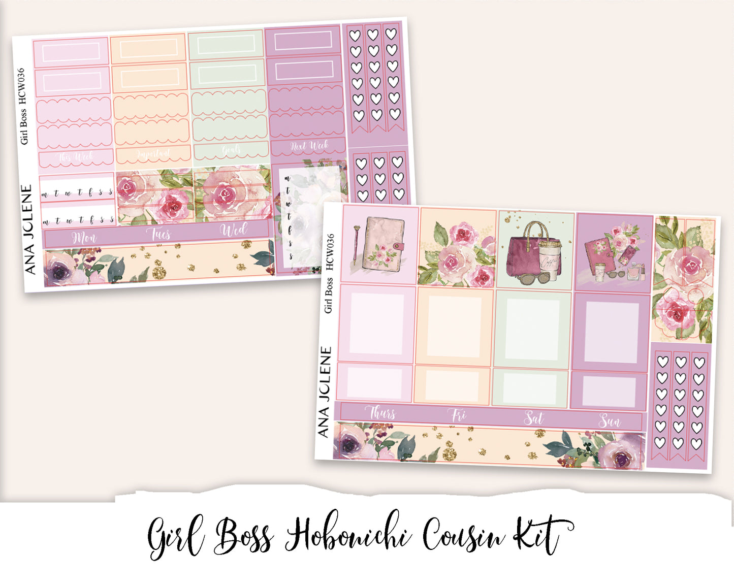 GIRL BOSS Hobonichi Cousin Weekly Planner Sticker Kit