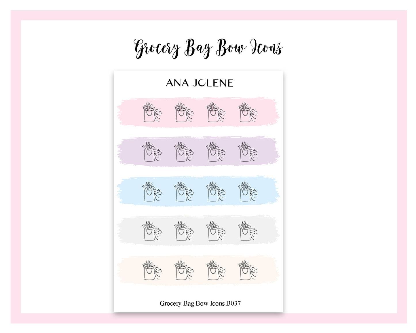 Grocery Bag Bow Icon Stickers