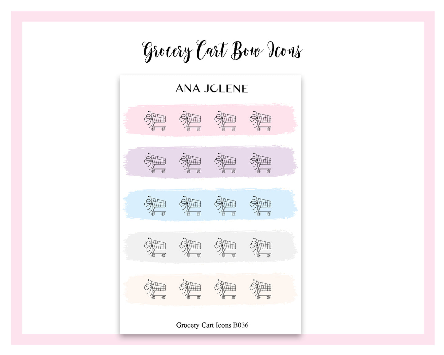 Grocery Cart Bow Icon Stickers
