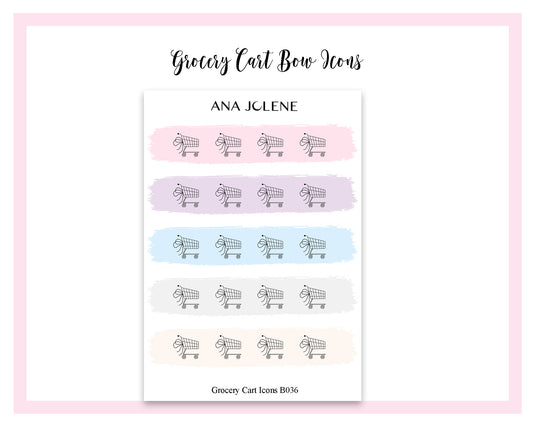 Grocery Cart Bow Icon Stickers