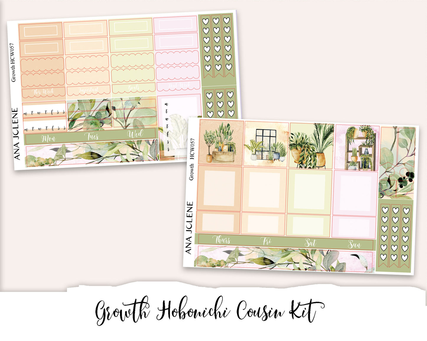GROWTH Hobonichi Cousin Weekly Planner Sticker Kit