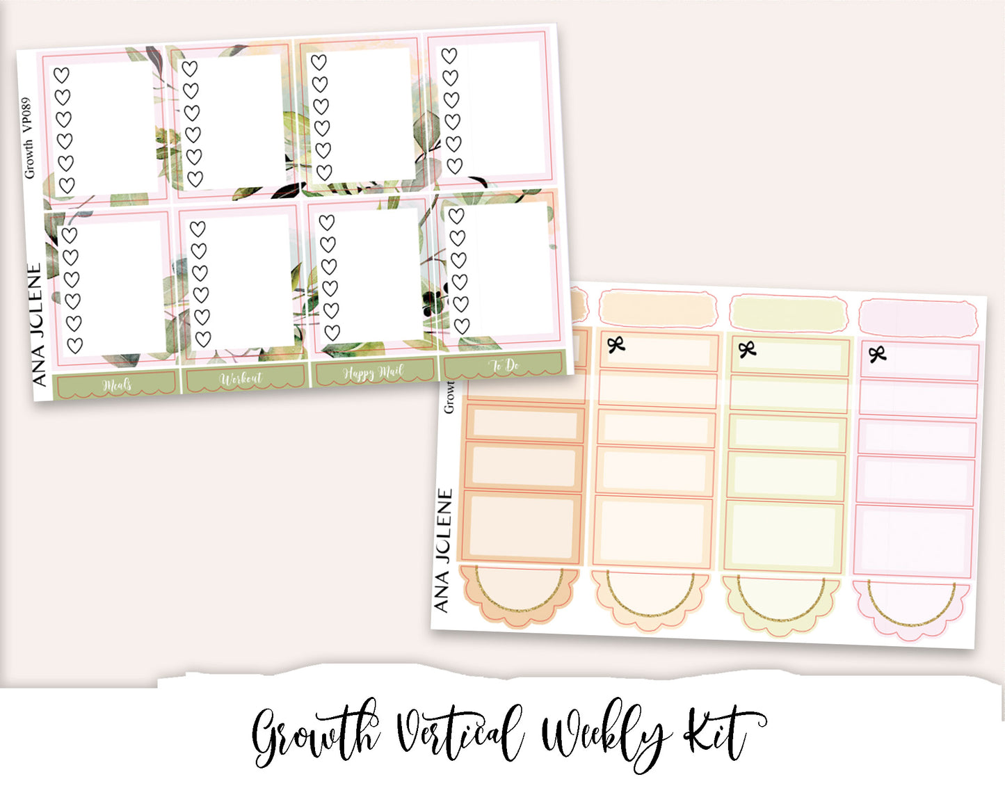 GROWTH Planner Sticker Kit (Vertical Weekly)