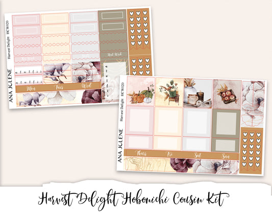 HARVEST DELIGHT Hobonichi Cousin Weekly Planner Sticker Kit