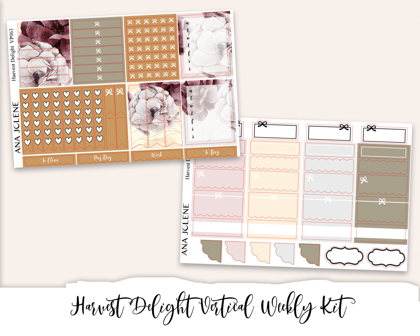 HARVEST DELIGHT Planner Sticker Kit (Vertical Weekly)