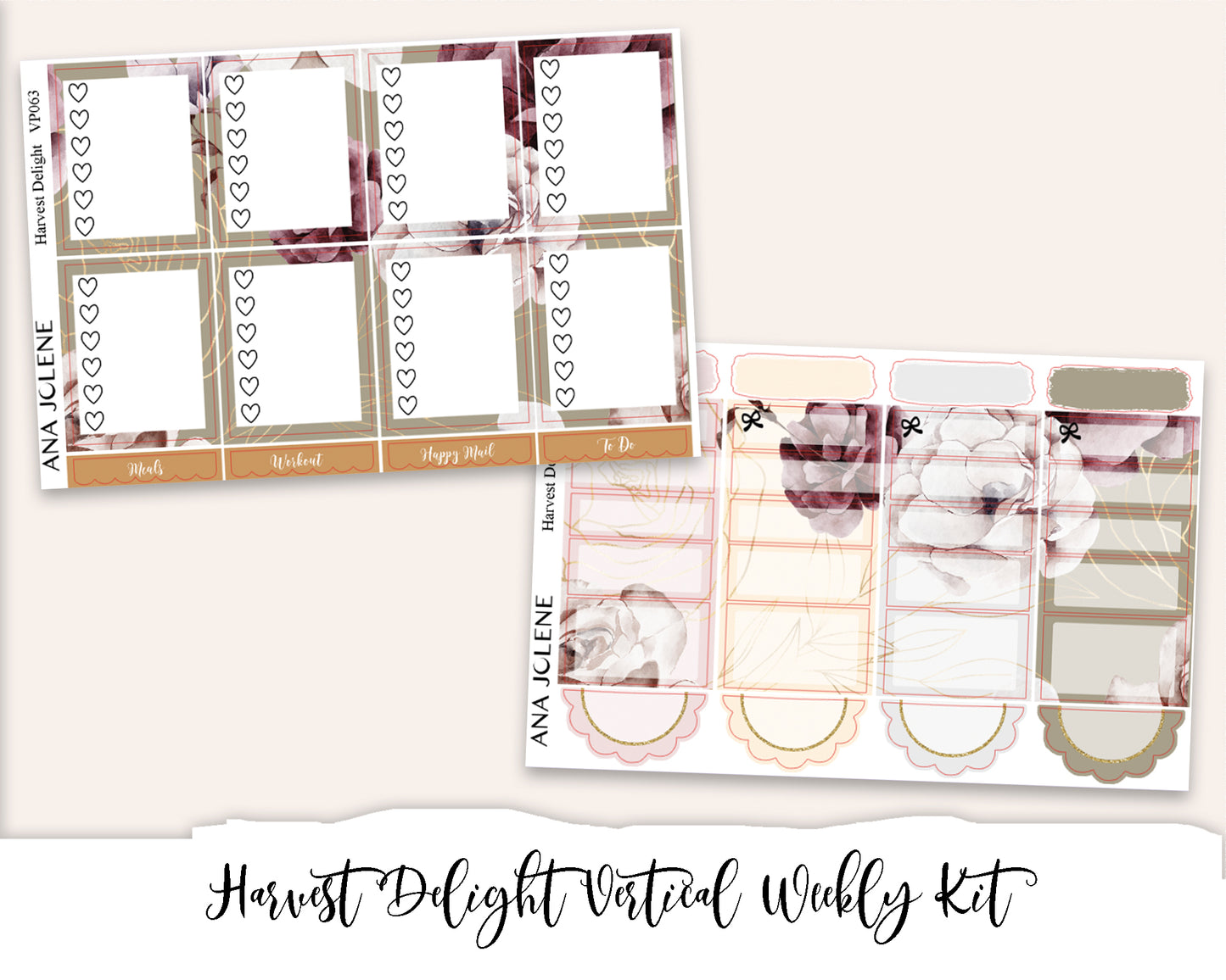 HARVEST DELIGHT Planner Sticker Kit (Vertical Weekly)