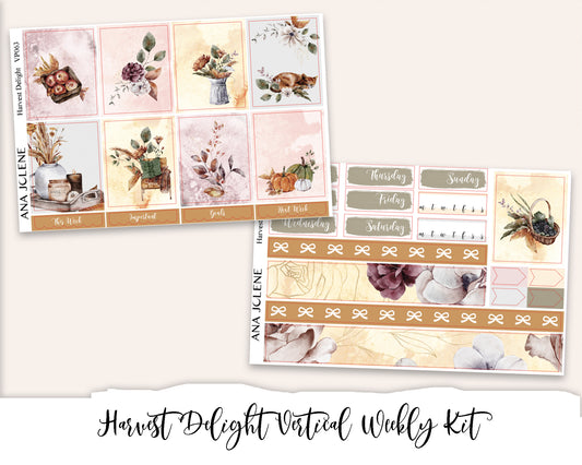 HARVEST DELIGHT Planner Sticker Kit (Vertical Weekly)