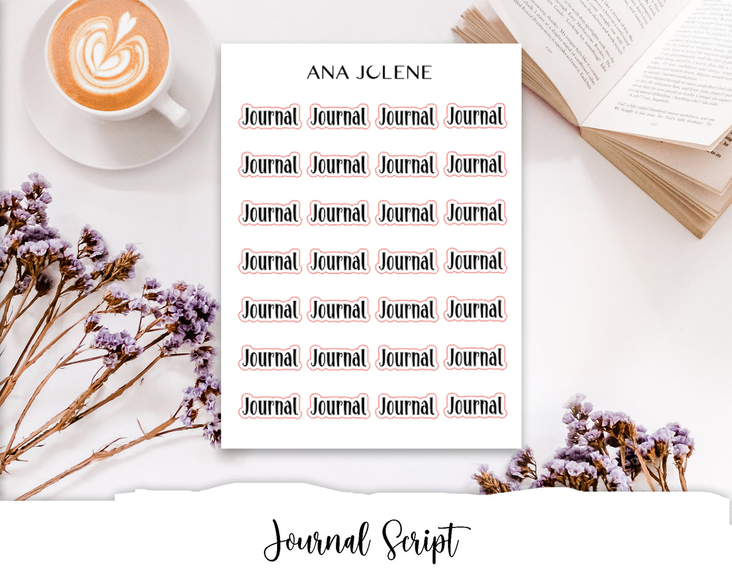 Journal Script Stickers