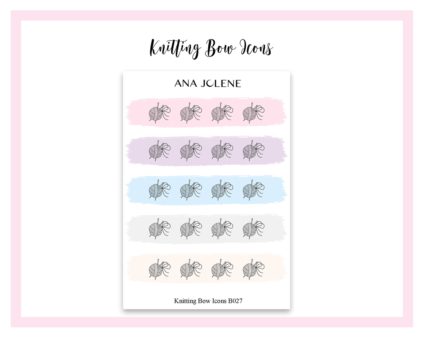 Knitting Bow Icon Stickers