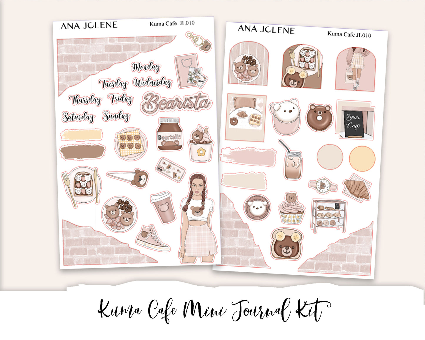 KUMA CAFE Mini Journal Sticker Kit