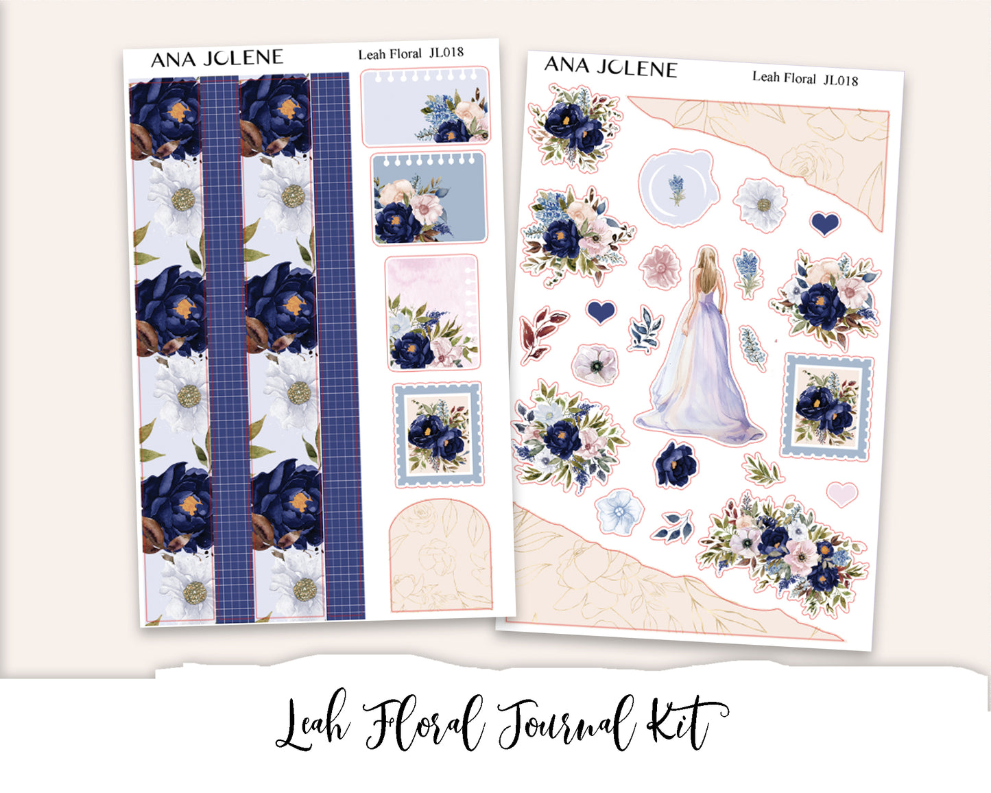 LEAH FLORAL Full Journal Sticker Kit