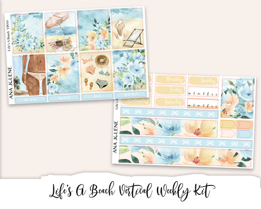 LIFE'S A BEACH Planner Sticker Kit (Vertical Weekly)