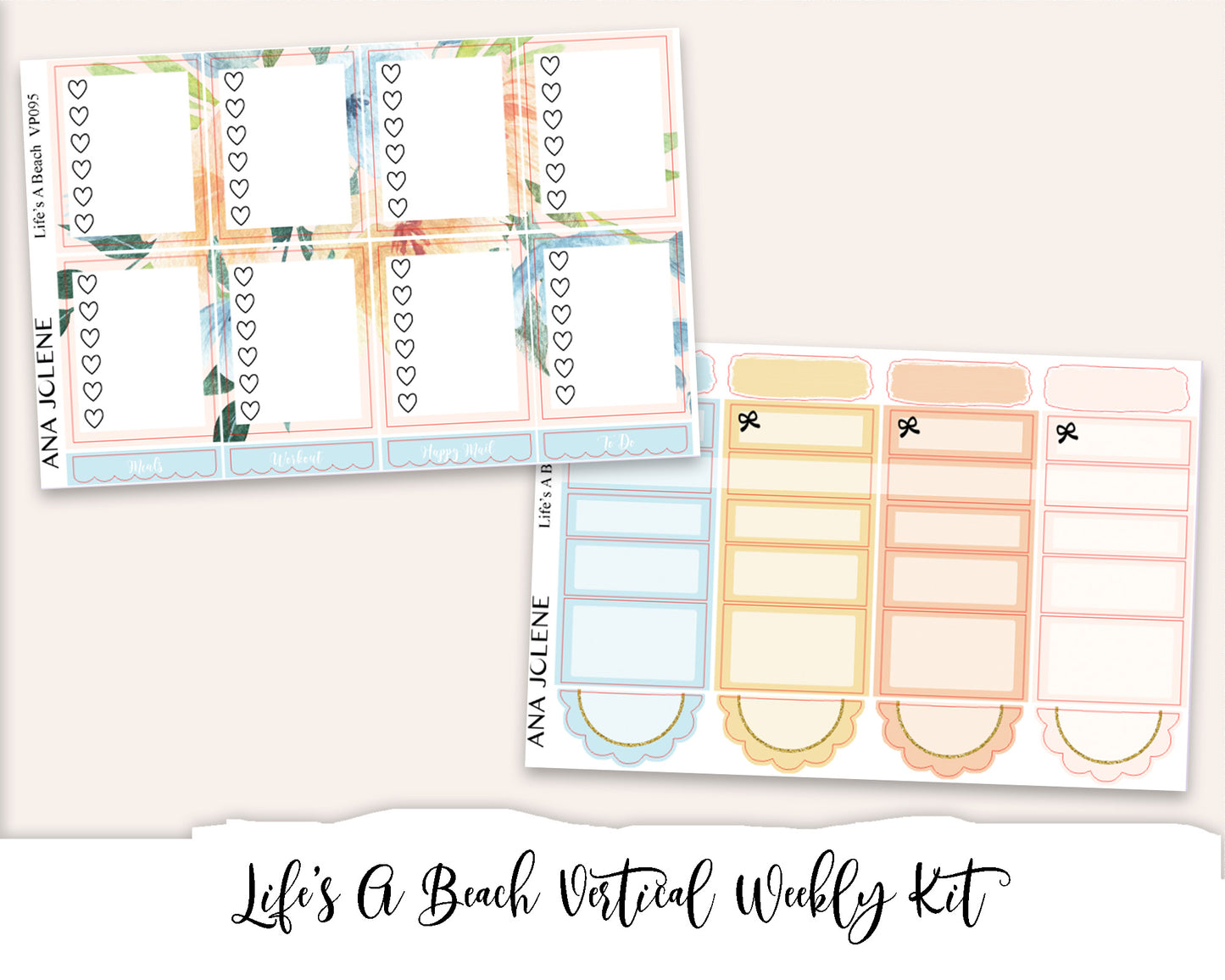 LIFE'S A BEACH Planner Sticker Kit (Vertical Weekly)