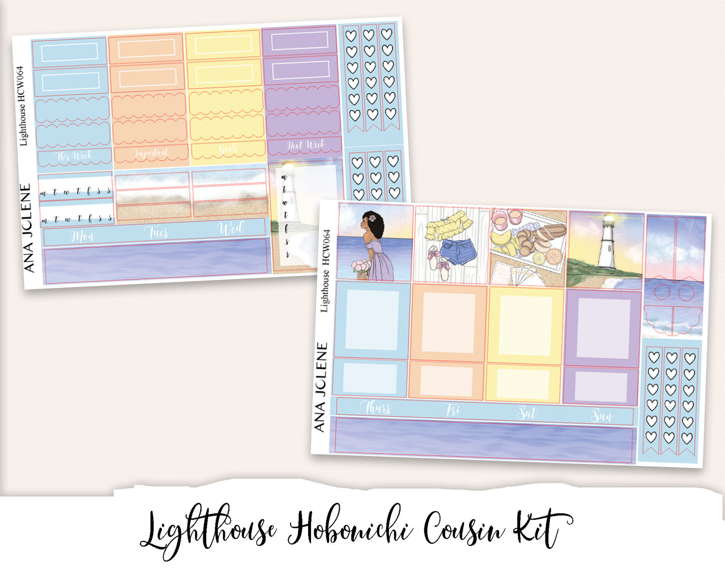 LIGHTHOUSE Hobonichi Cousin Weekly Planner Sticker Kit