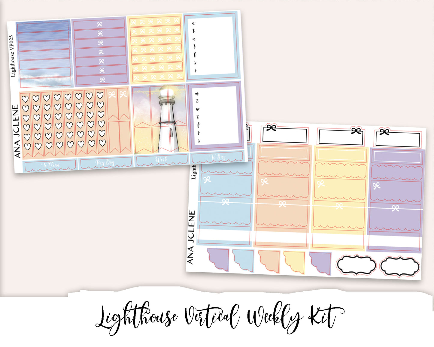LIGHTHOUSE Planner Sticker Kit (Vertical Weekly)