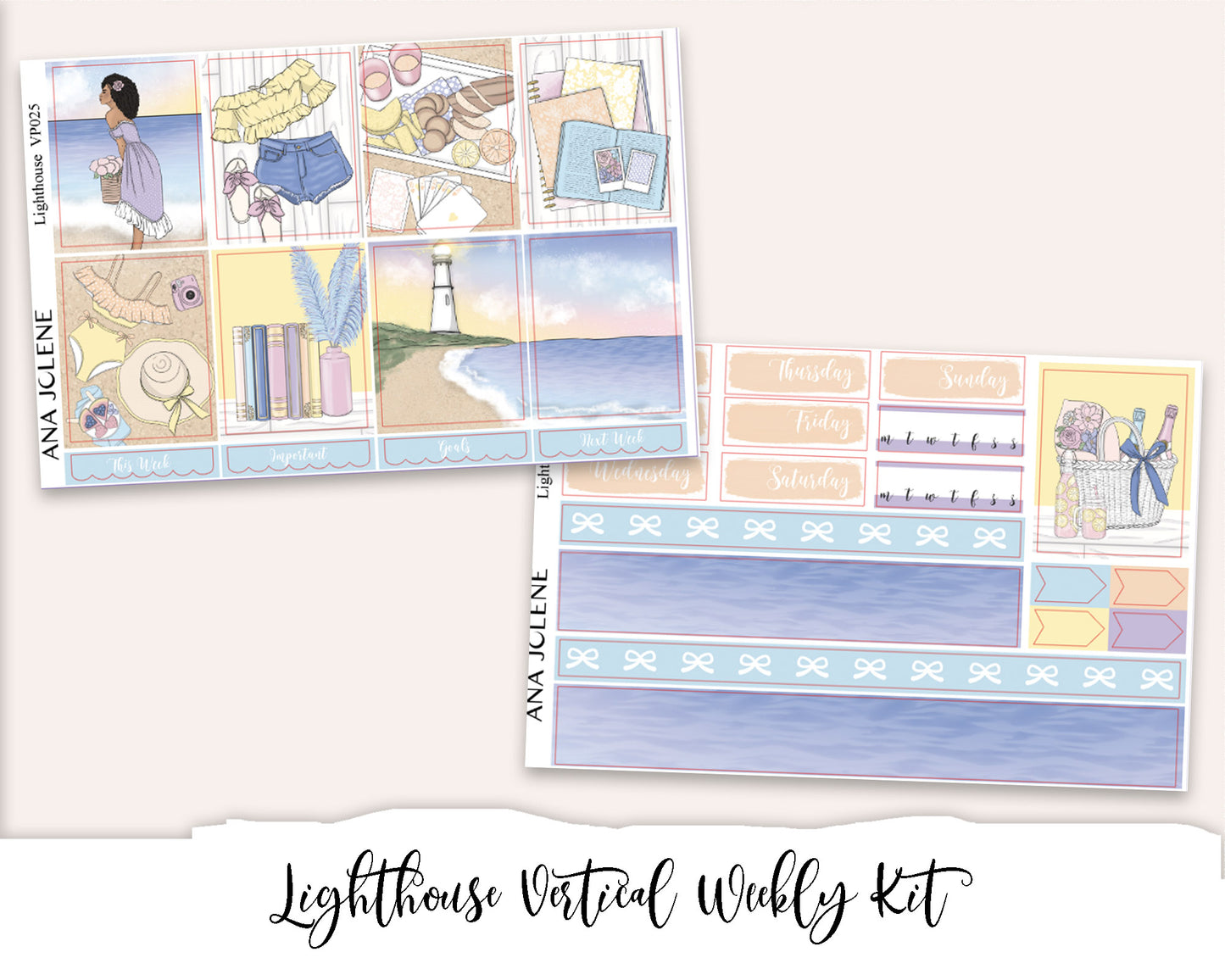 LIGHTHOUSE Planner Sticker Kit (Vertical Weekly)