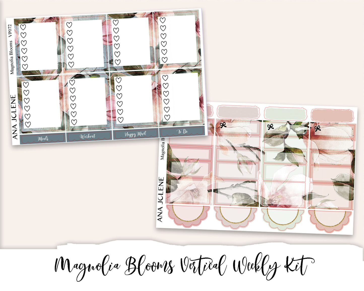 MAGNOLIA BLOOMS Planner Sticker Kit (Vertical Weekly)