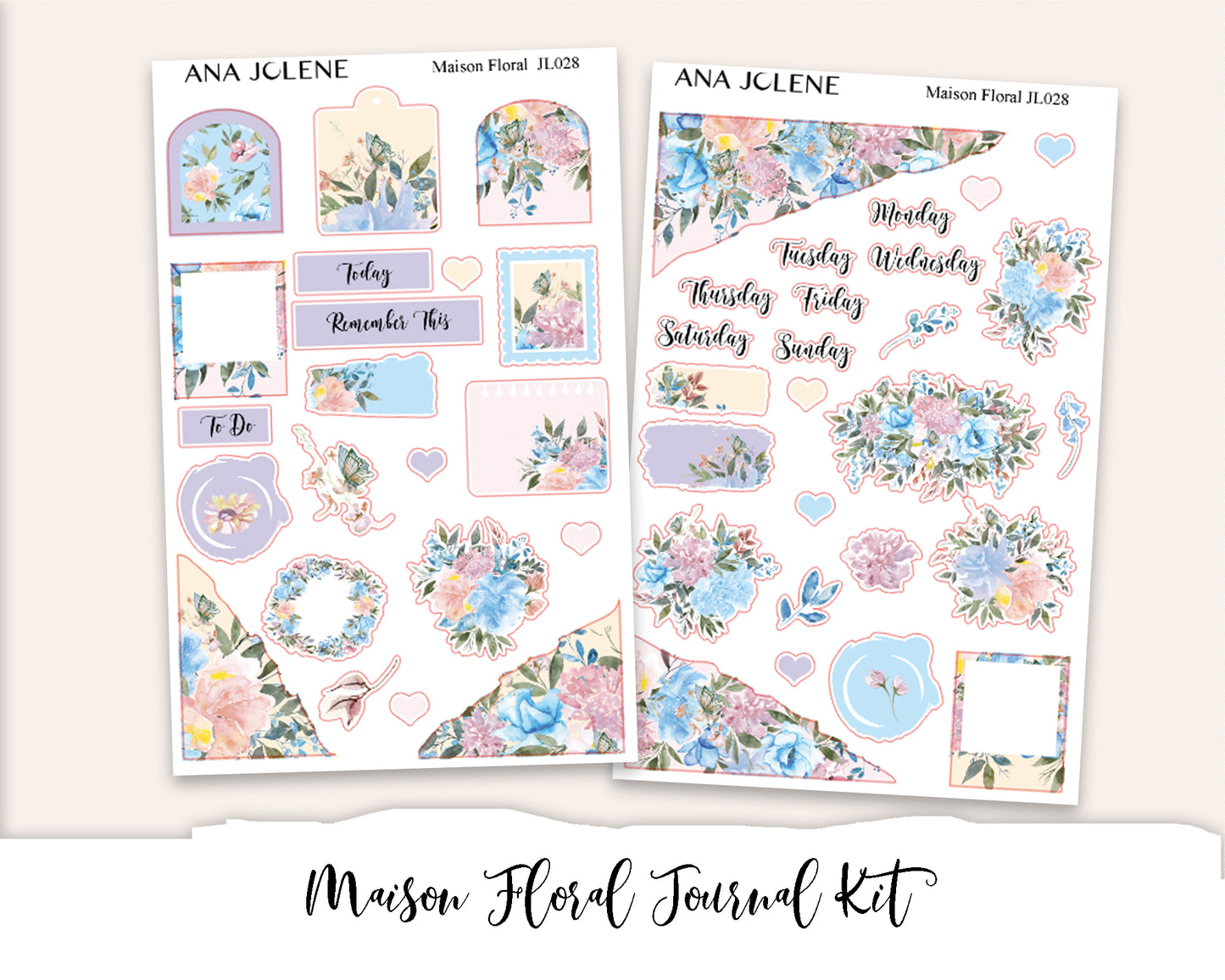 MAISON FLORAL Full Journal Sticker Kit